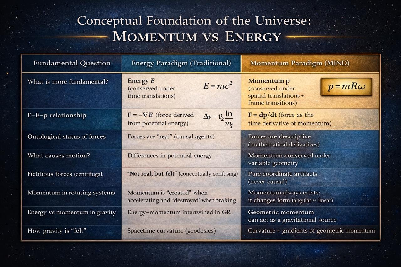 Momentum vs Energy paradigm