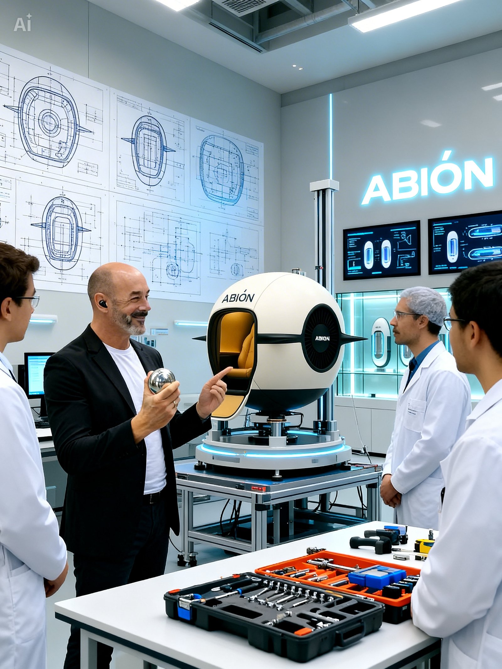 Álvaro presenting ABÏON to engineering team